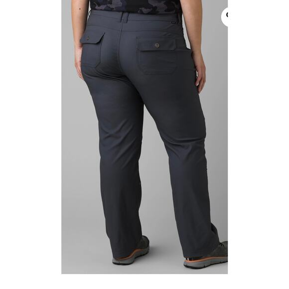 PrAna Halle Roll Pants Sz 14 Short Gray Stretch Zion Hiking Travel Outdoor - Picture 1 of 8